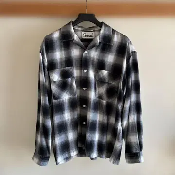 Stead 블랙 옴브레 긴팔 셔츠