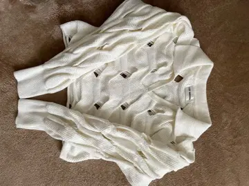 LILY BROWN 케이블 시스루 니트 풀오버