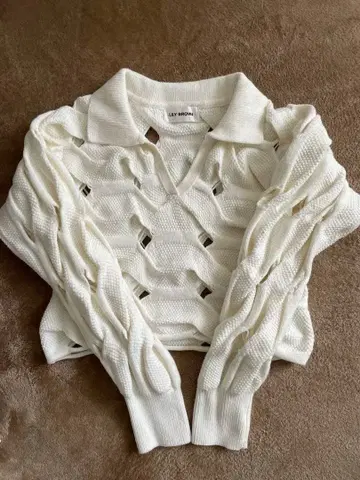 LILY BROWN 케이블 시스루 니트 풀오버