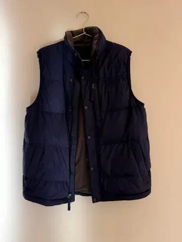 L.L.Bean 네이비 다운 베스트 폴리에스테르제