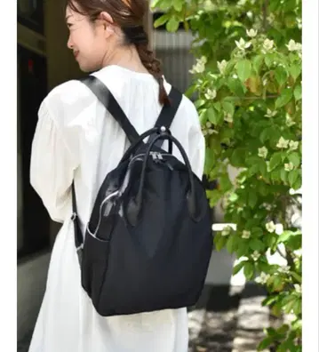 ourhome 가죽 손잡이의 2WAY 백팩 블랙