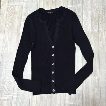 23구 스키퍼 가디건 새상품급 네이비 라메 믹스