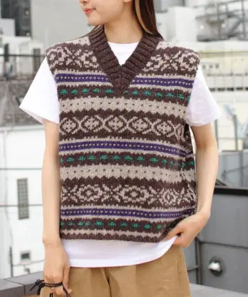 SHINZONE 페어아일 베스트 니트 베스트