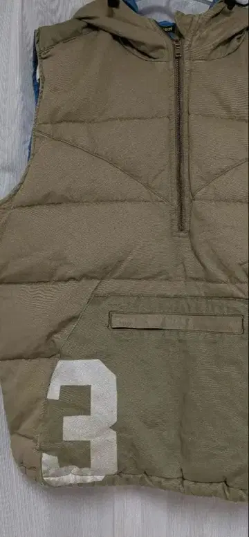 GREEN BOWL 후드 부착 다운 베스트 베이지