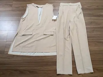[ 새상품 미사용 ] 니센 베이지 셋업 팬츠 베스트