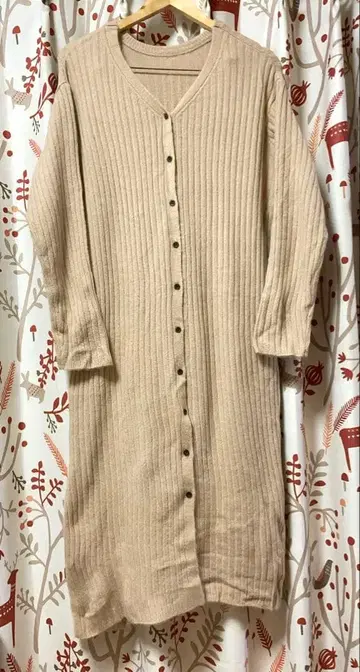 차오패닉 typy 베이지 롱 니트 가디건 원피스