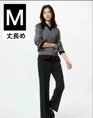 미사용 새상품! UNIQLO 스마트 플레어 팬츠 긴 길이 M 블랙