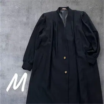 블랙 롱 코트 M 사이즈 골드 버튼 빈티지 일본제