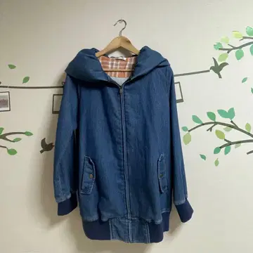 데님 지퍼 후드티 자켓