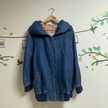 데님 지퍼 후드티 자켓