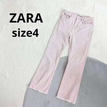 ZARA/자라 컬러 데님 사이즈 4 핑크 밑단 커팅