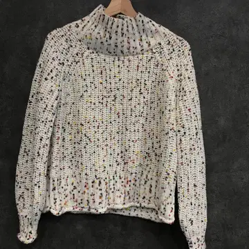 BEAMS HEART 니트 스웨터 긴팔 화이트 멀티 컬러