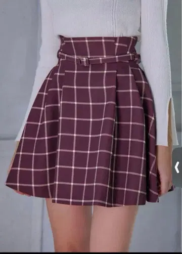 Riu Windowpane tuck 숏 스커트