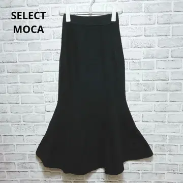 [셀렉트모카] 니트 롱 스커트 머메이드 블랙 F 허리밴딩