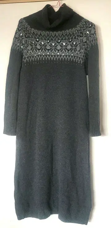 소니아 리키엘 큐빅 장식 노르딕 무늬 니트 원피스 사이즈 38