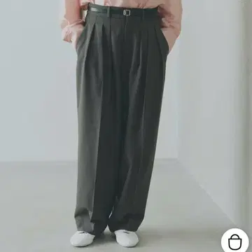 북유럽 생활 잡화점 어른을 위한 와이드 턱 팬츠 차콜 그레이 L