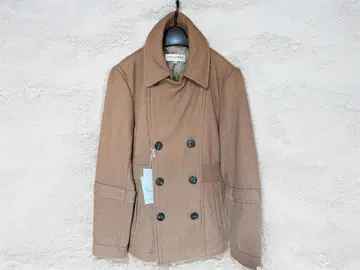 울 피코트 베이지 더블 버튼