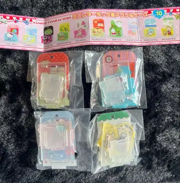 산리오 미니 레터 랙풍 아크릴 케이스 4세트