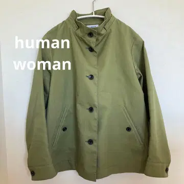 휴먼우먼 코트 카키