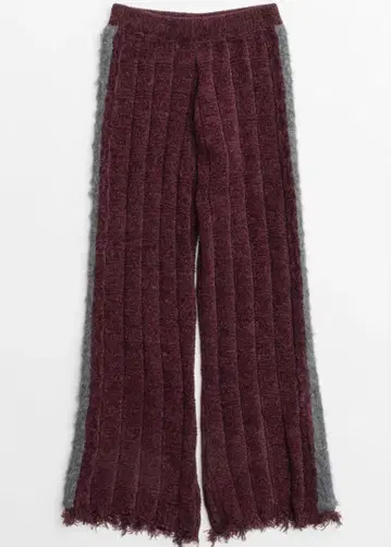 MAISON SPECIAL / 케이블 보더 니트 팬츠 보르도