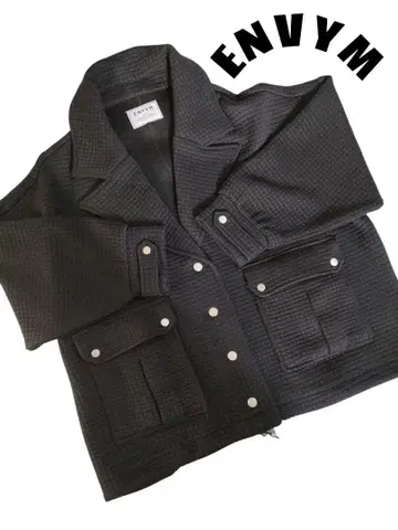 ENVYM 블랙 퀼팅 자켓