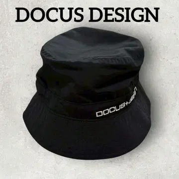 DOCUS DESIGN 버킷햇 로고 자수 여성용 (L) 블랙