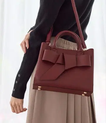 허니즈 양쪽 날개 리본풍 백 보르도 [미사용 새상품] 허니즈