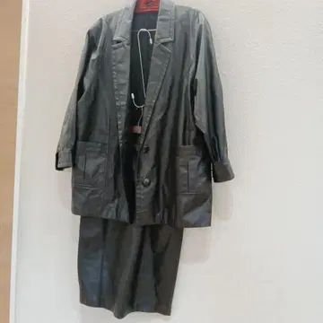 가죽 자켓 셋업 스커트 소가죽 체스터 코트