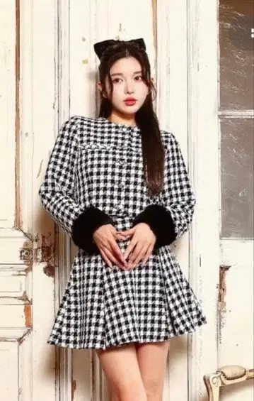 다리치 체크 트위드 자켓