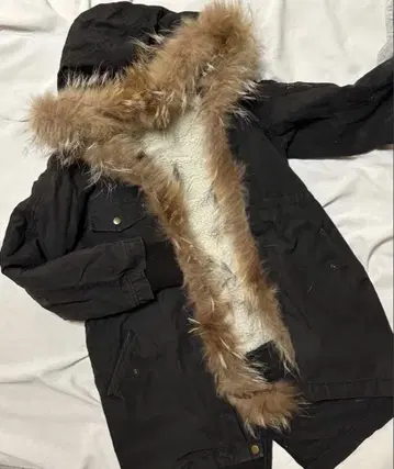 snidel 모즈 코트 블랙 스나이델 퍼 포함