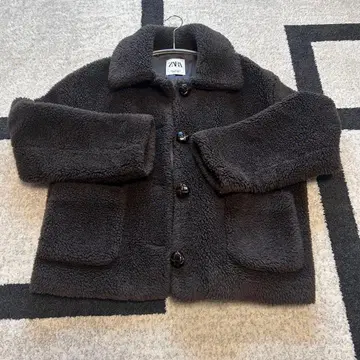 ZARA 다크 그레이 보아 자켓 M