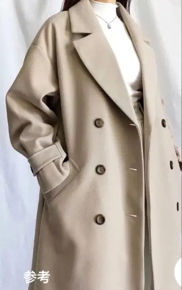 오버 사이즈 멜톤 롱 체스터 코트 M 새상품급