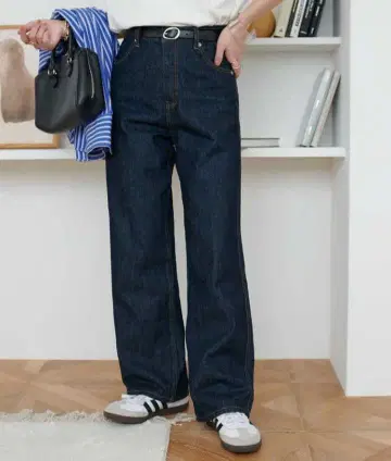 US 코튼 데님 스트레이트 팬츠/네이비