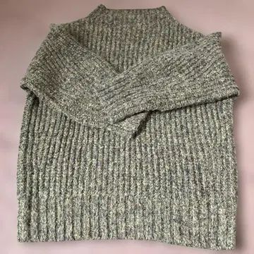그린 계열 리브 니트 긴팔 스웨터 used 구제 의류