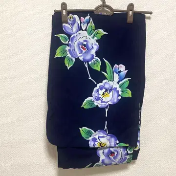 유카타 단품 네이비 컬러 꽃무늬