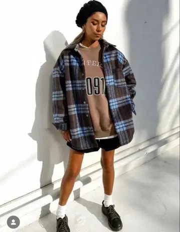 su.do 체크 무늬 오버 자켓