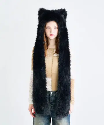 ANNA SUI NYC 애니멀 후드 머플러