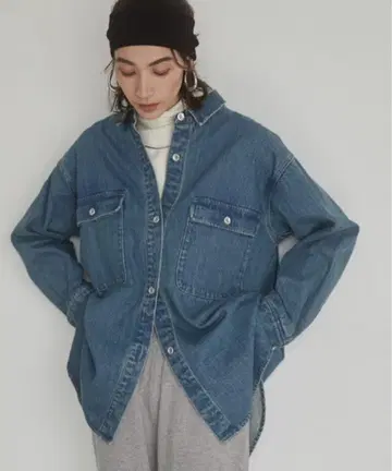 ANGIE 빈티지 라이크 오버 사이즈 데님 셔츠 자켓
