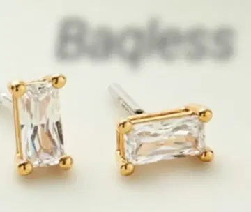 Baqless/백리스 지르코니아 컬렉션 스퀘어 귀걸이