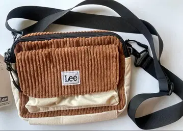 새상품 Lee 바이컬러 코듀로이 숄더백 아이보리&브라운