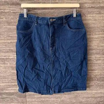 라이더스 바이 리 미드 라이즈 타이틀 스커트 데님 빅 사이즈