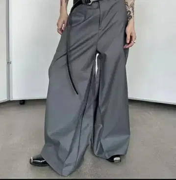 와이드 슬랙스 그레이