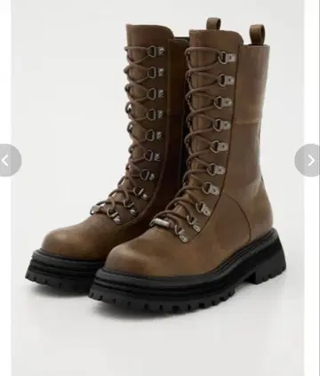 LAGUAGEM BLURRED LACE UP 부츠 브라운 23.5~24