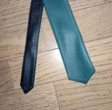 양가죽 가죽 넥타이 리버서블 블랙, 그린