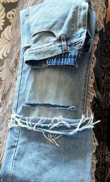 CHAMBROS SEMI WIDE WASHED DENIM PANTS