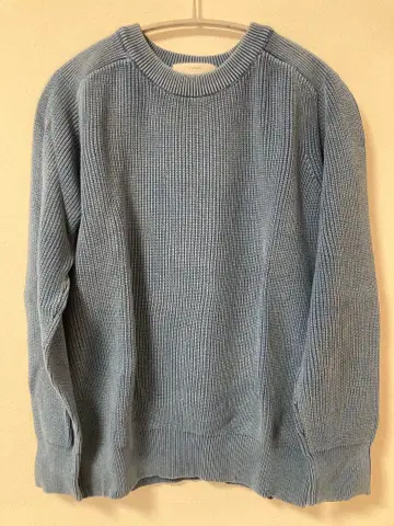 STANDARD CONTEMPORARY 블루 리브 스웨터 남성용 니트