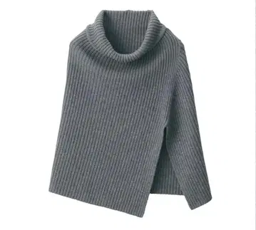 MUJI 메리노울 혼방 판초 그레이