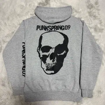 후드티 스컬 해골 y2k 그런지 그레이