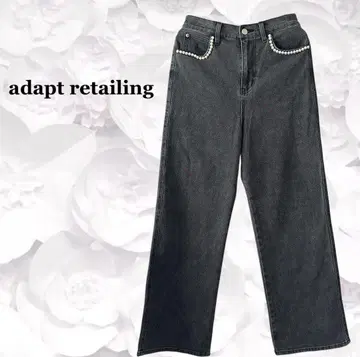[ 아다페트 ] 데님 팬츠 청바지 [ M ] 블랙 블랙 펄 스트레이트