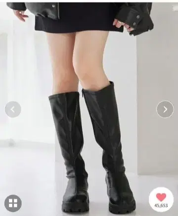 새상품 MONO-MART 스트레치 볼륨 래킹 롱 부츠 M 사이즈